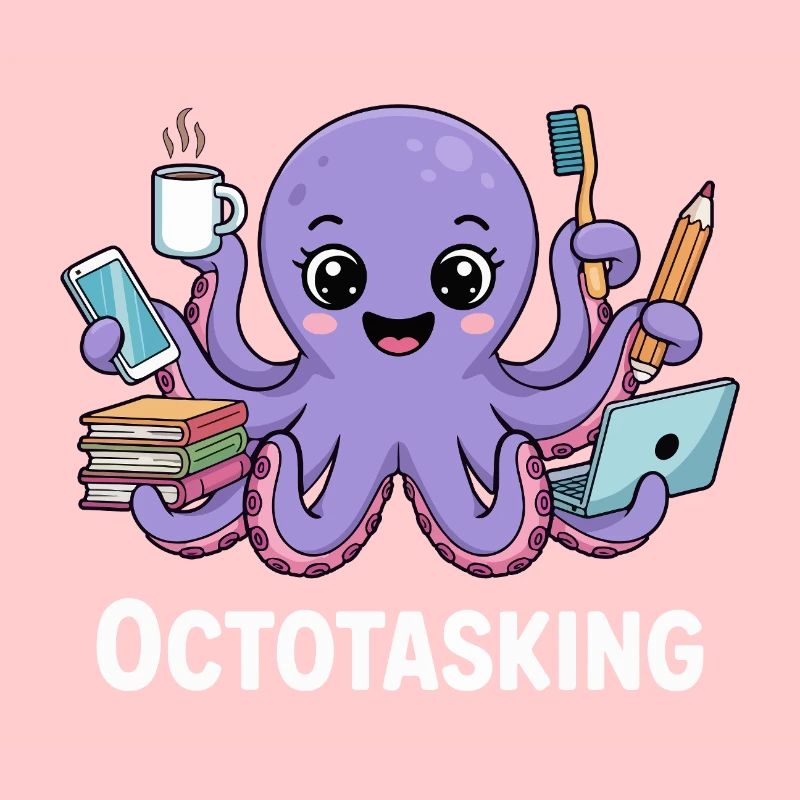 Octotasking Krake im Multitasking Modus