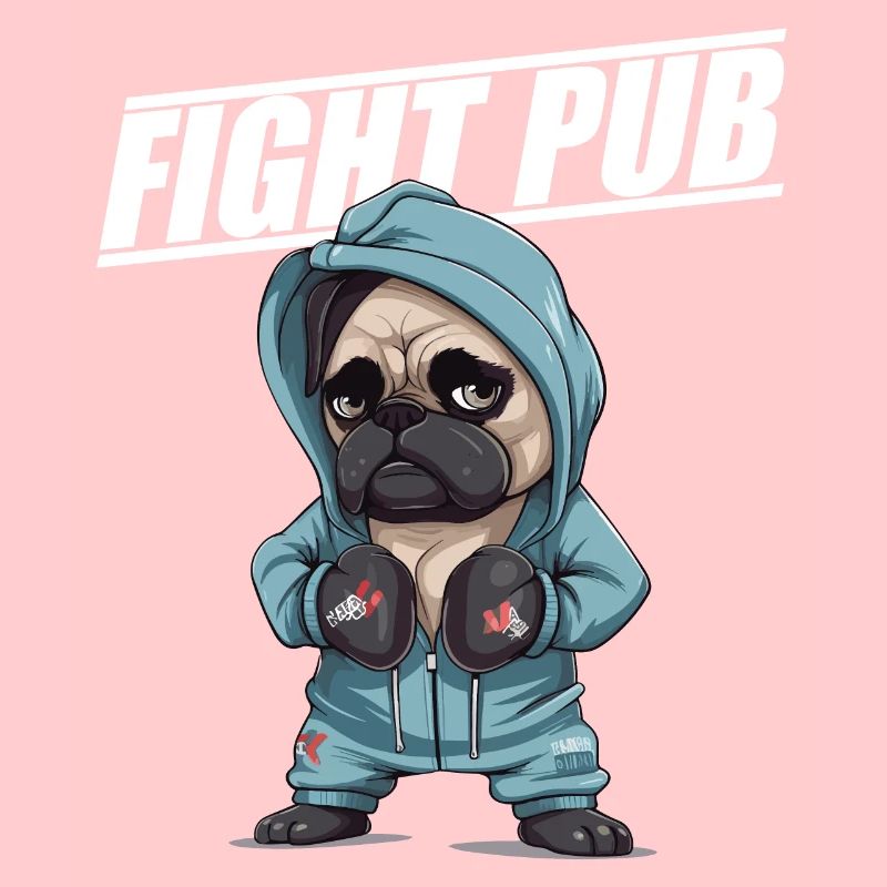 Combattez Pub Pug avec Boxing Gloves Boxer
