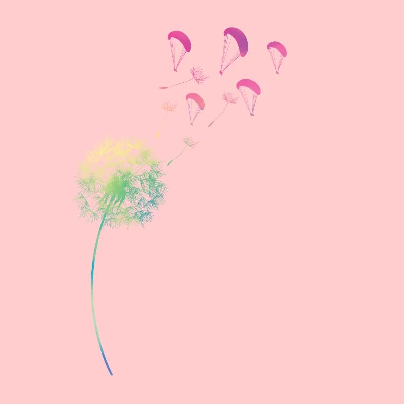 Regenbogen Pusteblume Löwenzahn Gleitschirm