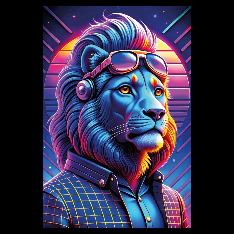 Lion Pop Art 80s