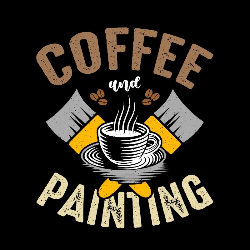 Painter Coffee And Painting Craftsmen Paint Brush