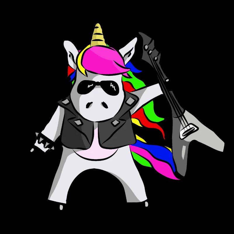 Cool Unicorn Einhorn Rock Star