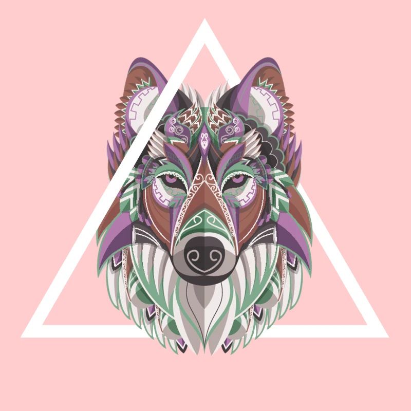 abstract wolf art geometry wolfpack