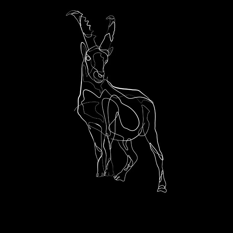 Steinbock Zeichnung - one line drawing