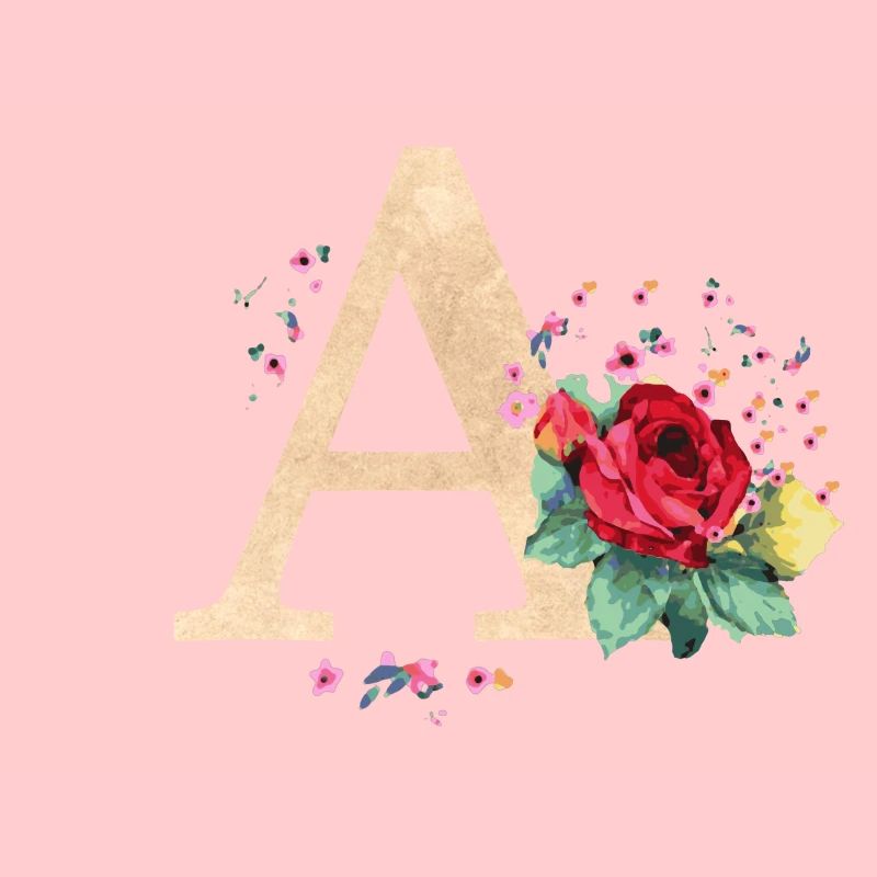 Lettre initiale lettre A initiales roses