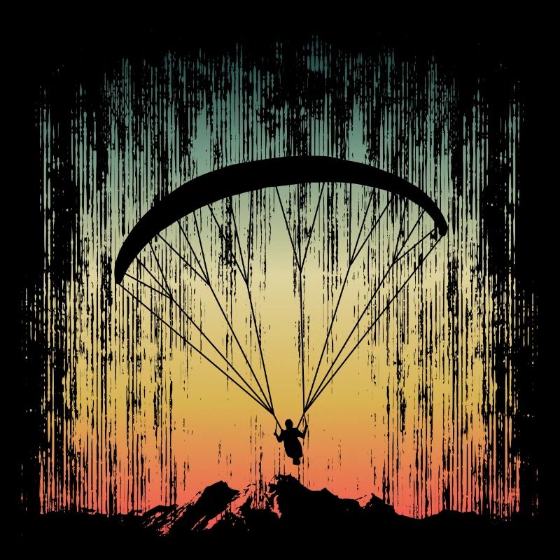Paraglider Paragliding Gleitschirmpilot Retro
