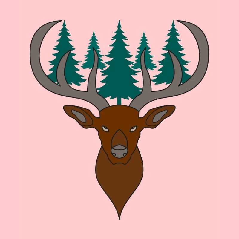 Rothirsch Geweih mit Hirschgeweih