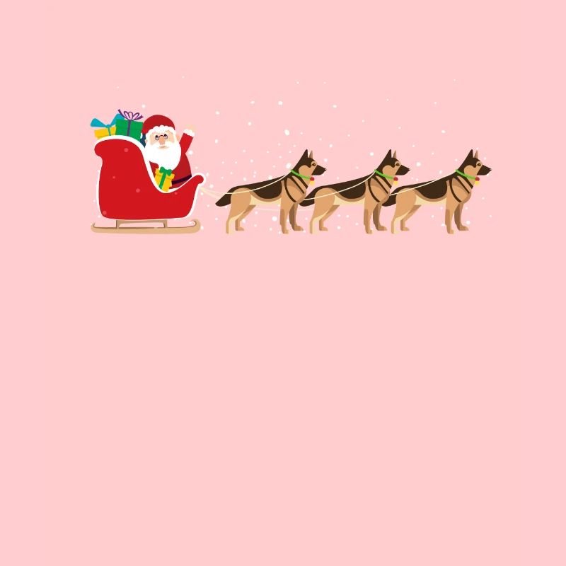 German Shepherd Christmas Sleigh - Funny