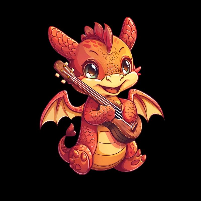 Drache Ukulele Kawaii Drache Kinder