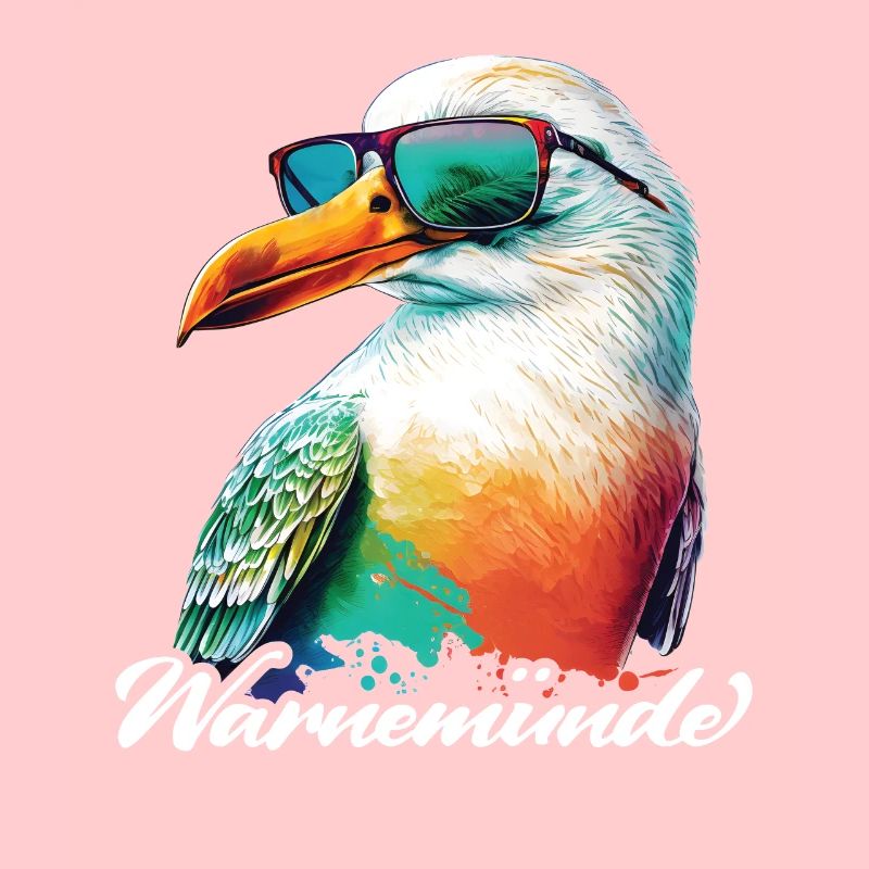 Warnemünde Urlaub coole Möwe mit Sonnenbrille