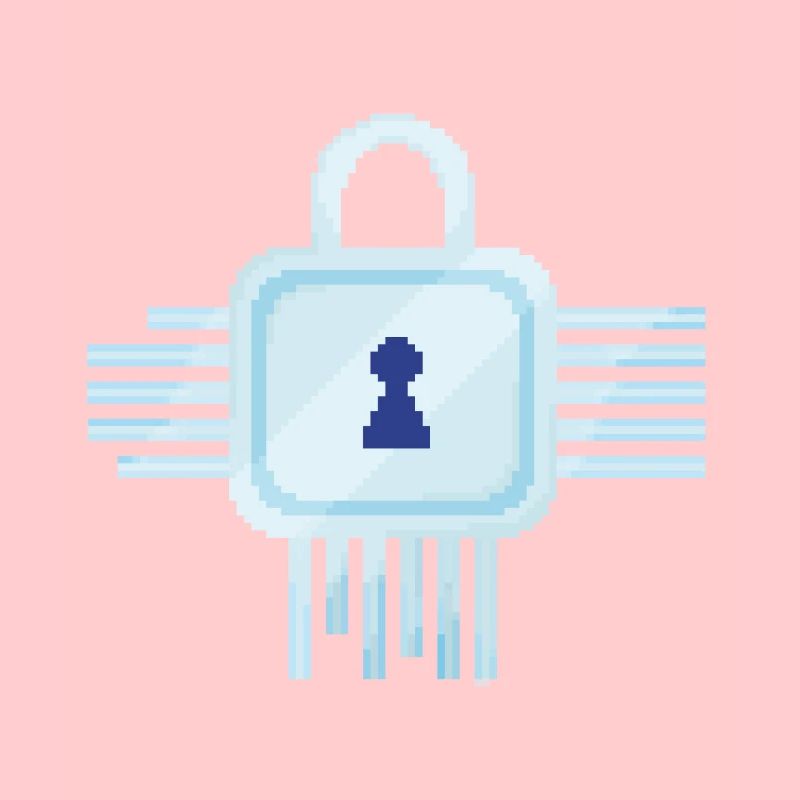 Serrure informatique Retro Pixel