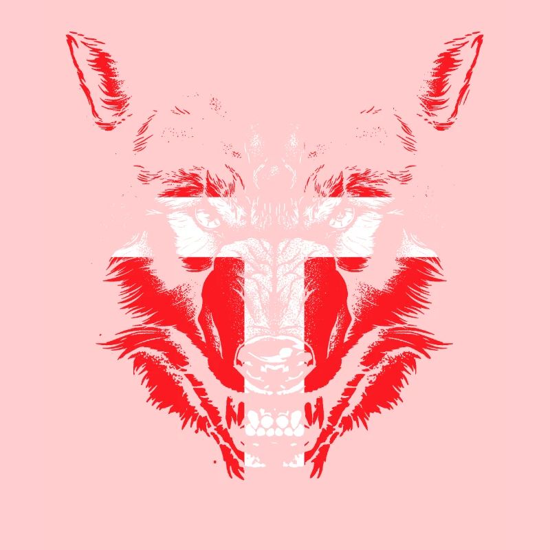 Loup avec le drapeau du Danemark