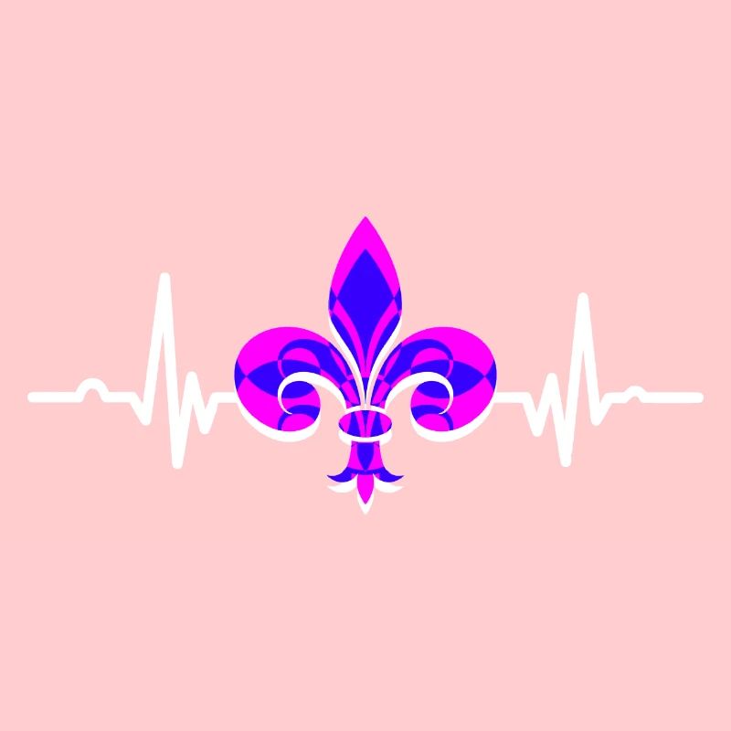 Fleur de Lis Lys Battement de Coeur