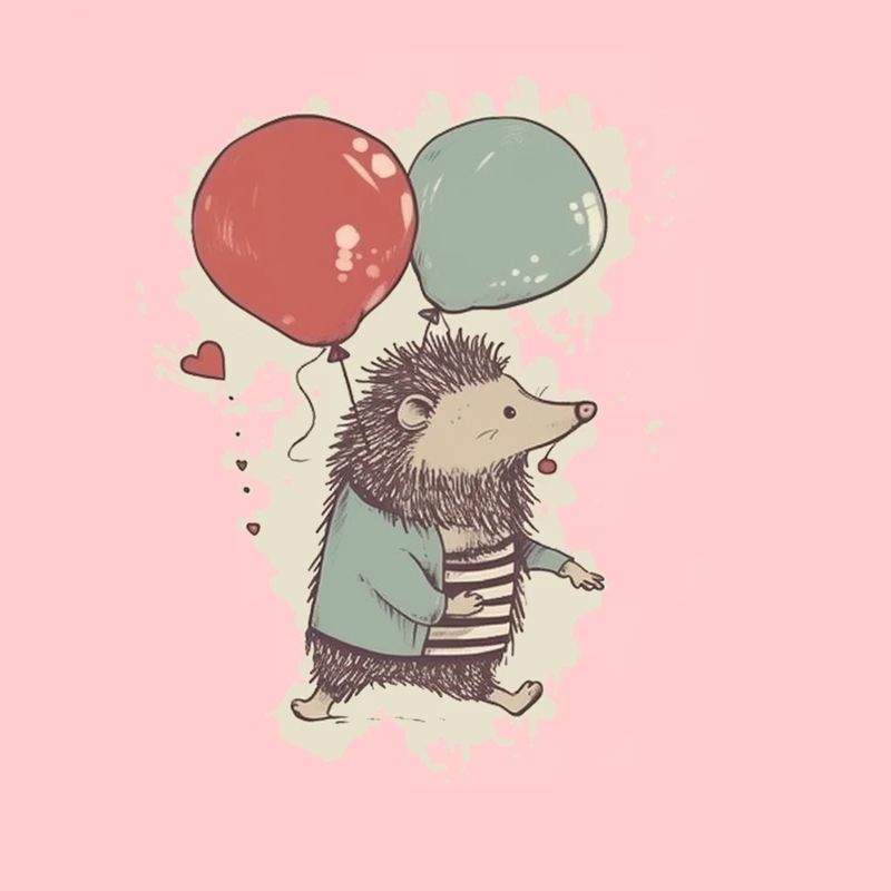 Igel mit Luftballons