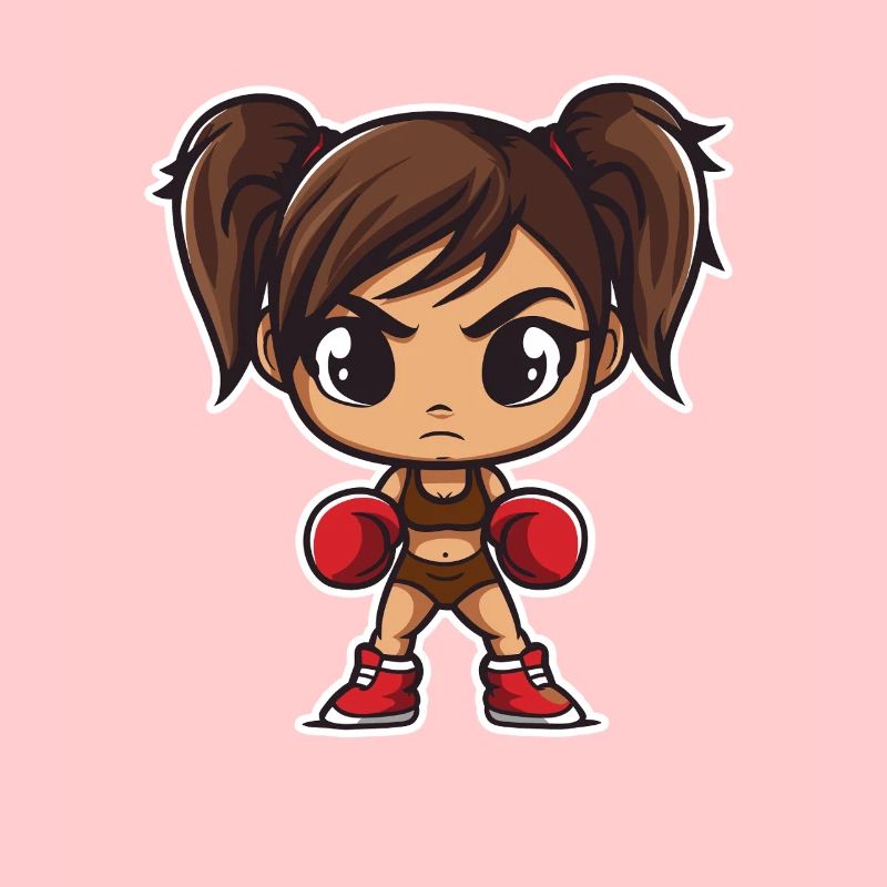 Boxen Mädchen Cartoon
