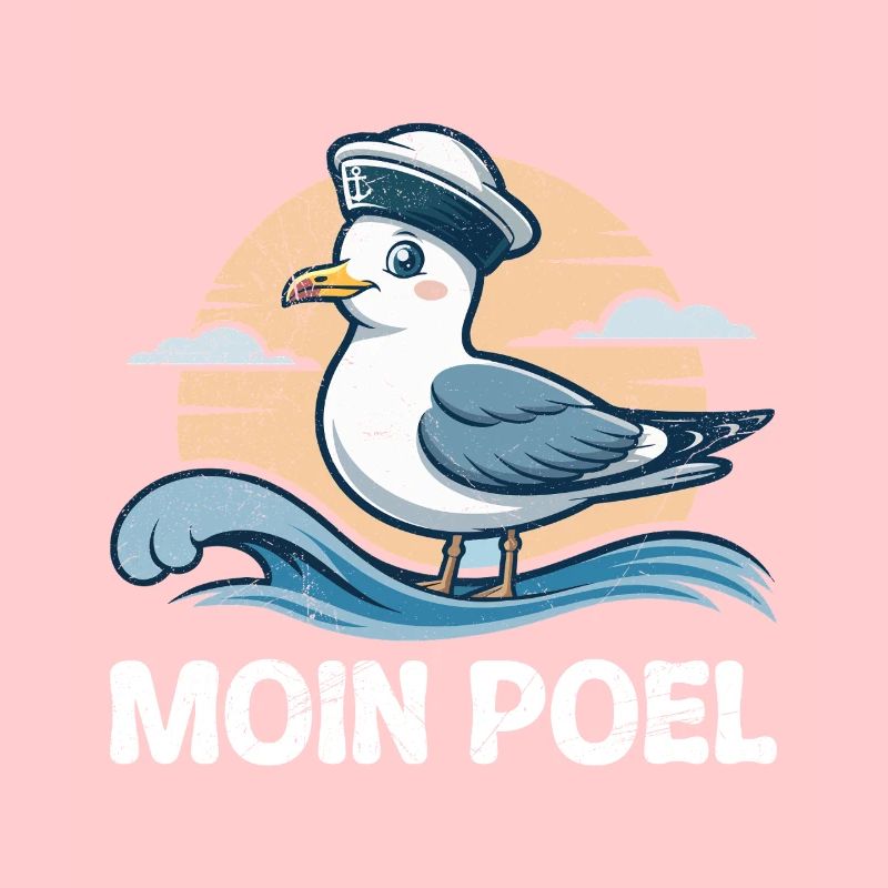 Ostsee MOIN POEL Souvenier Möwe Lustiges