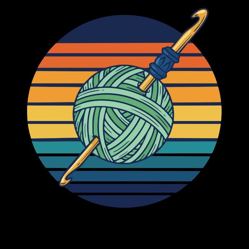 Funny Crochet Yarn Lovers Crochet Hook Retro