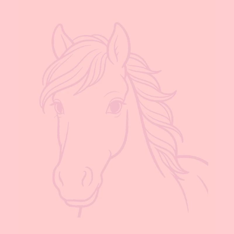 Pferd Mädchen Rosa Line Art Pferdeliebe
