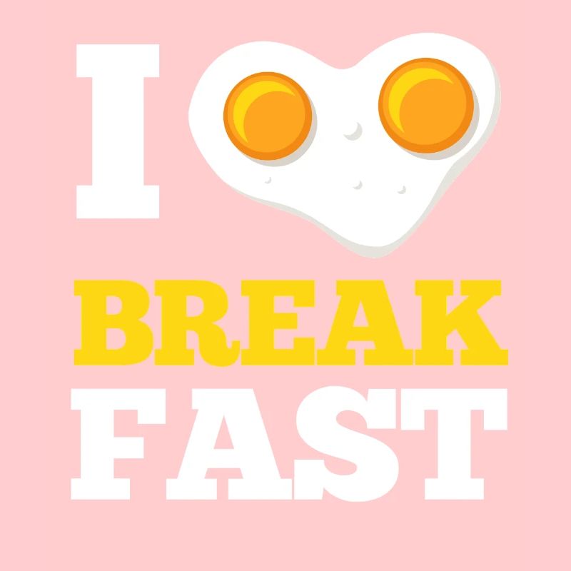 I Love Breakfast Fried Egg Heart