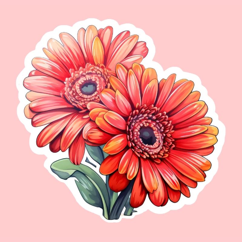 Gerbera Daisies 2 Flowers