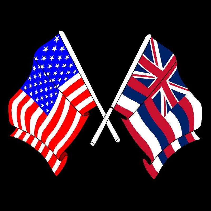 Drapeau des États-Unis et de l’État d’Hawaï croisé