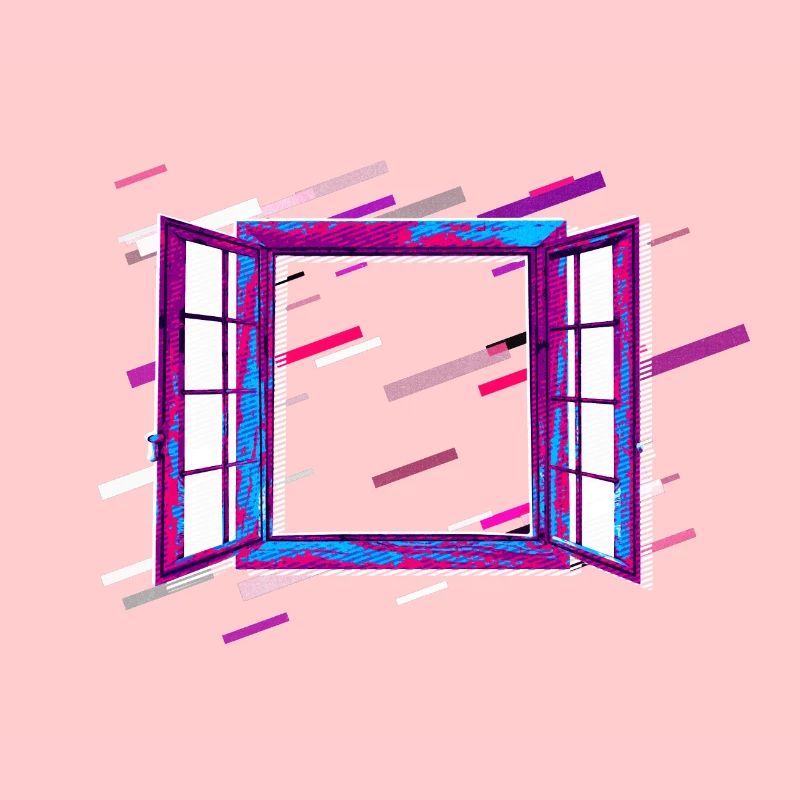 Window open 80s Retro Violet
