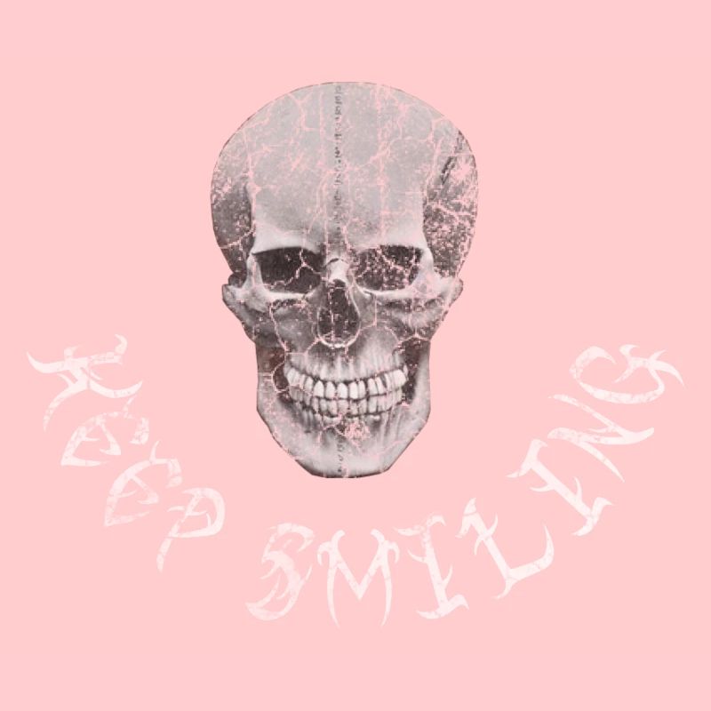 Keep Smiling Halloween Scull funny saying