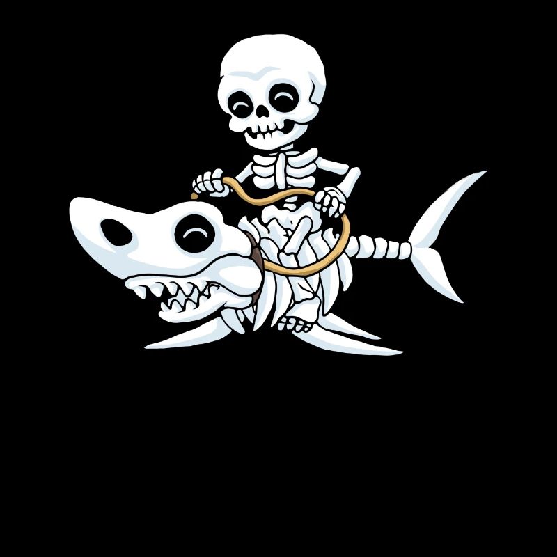 Shark Halloween Skeleton Bones Funny Gift