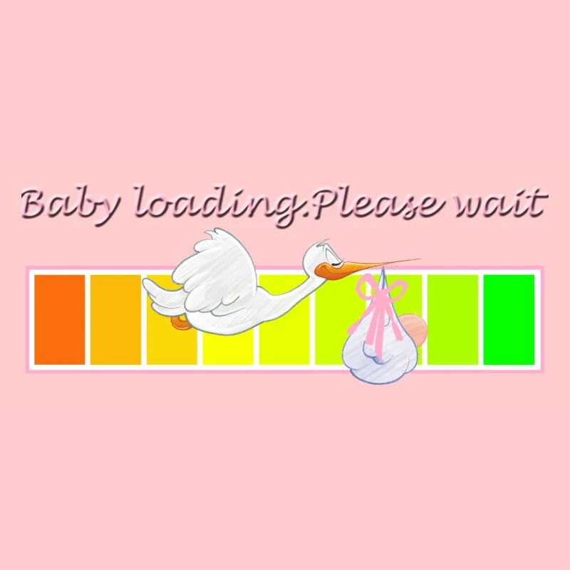 BABY LOADING BITTE WARTEN. Rosa