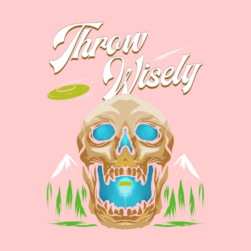 Throw Wisely - Disc Golf Totenkopf Design Geschenk