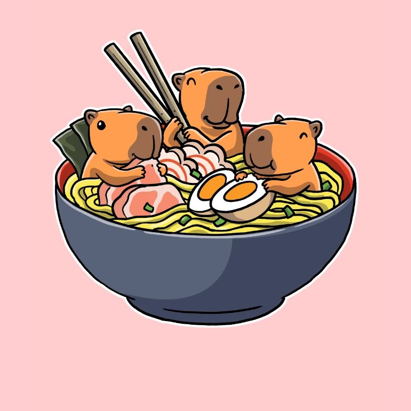 Capybara Manger Ramen Capybara Cadeau