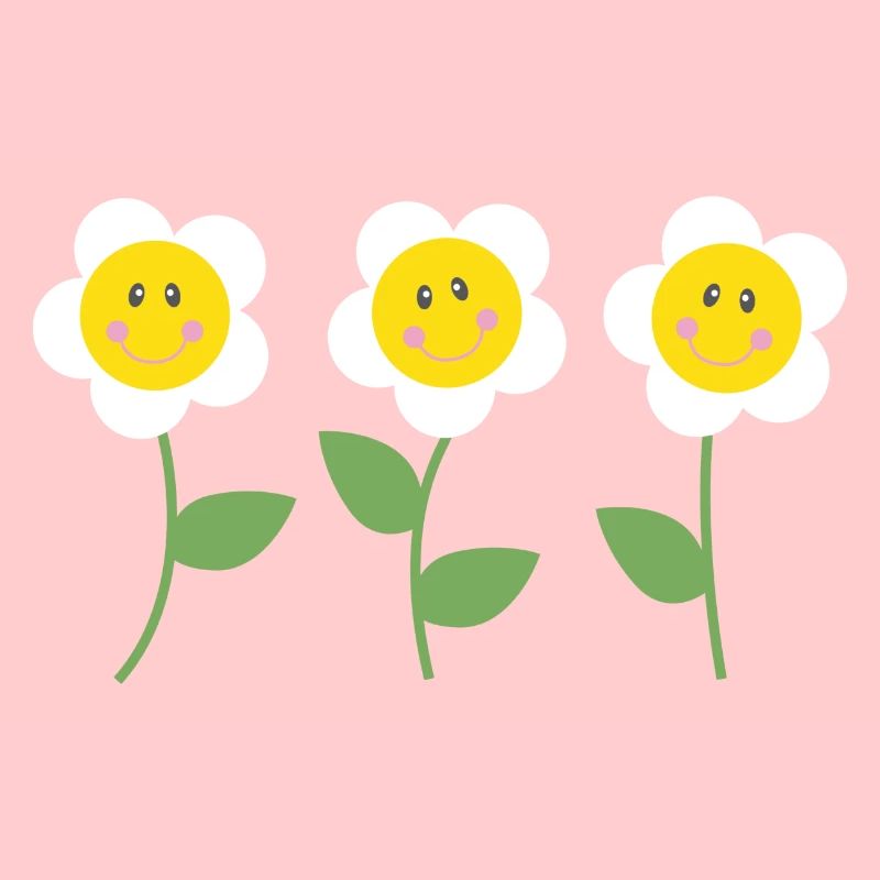 Three smiling daisies