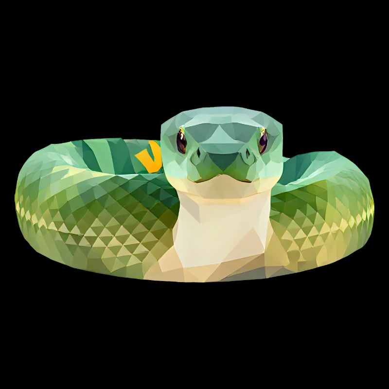 Serpent vert vibrant Style polygonal bas
