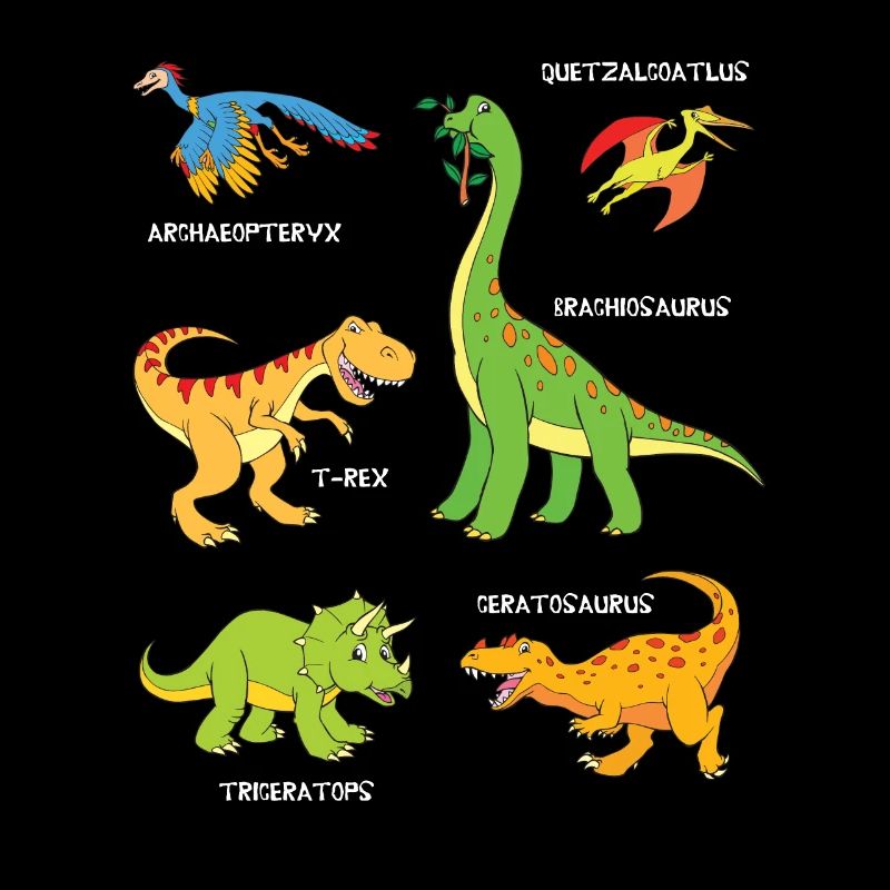 6 dinosaurs with names