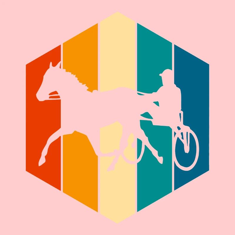 Traber Trabrennen in retro oder vintage Style