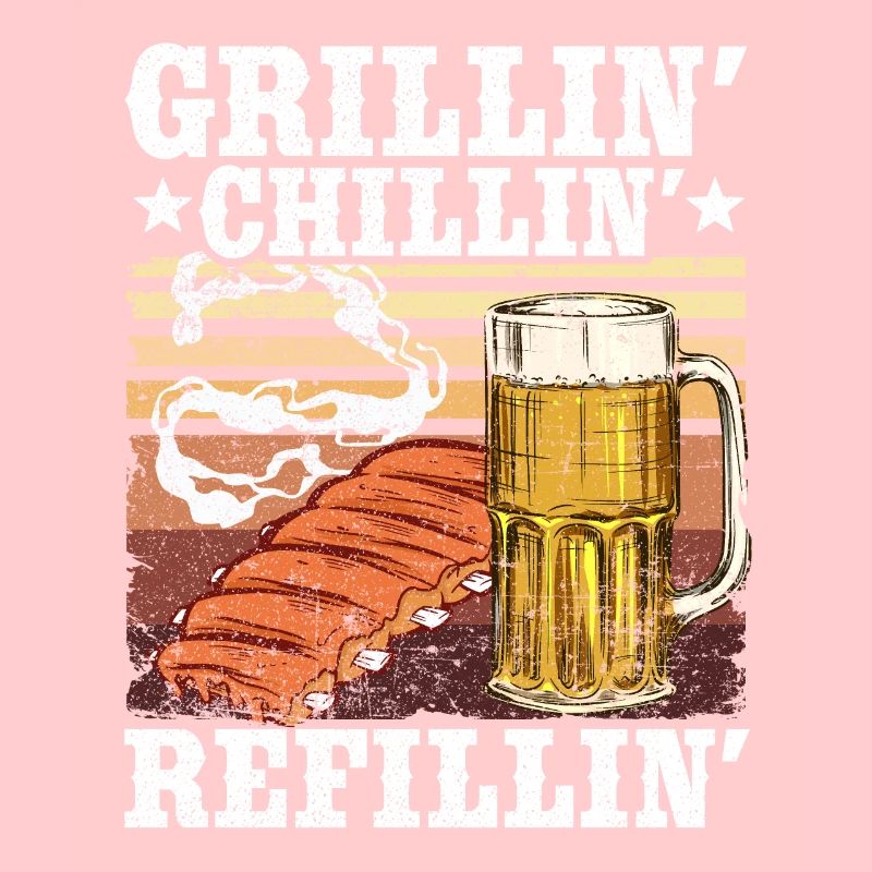 Grilling Chilling Refilling Funny BBQ