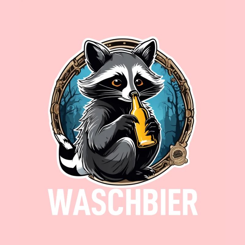 Waschbär mit Bier