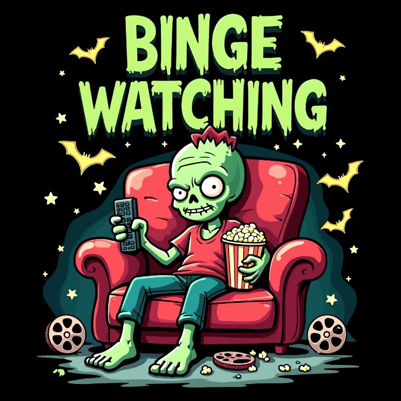 Fun "Binge Watching Zombie" design