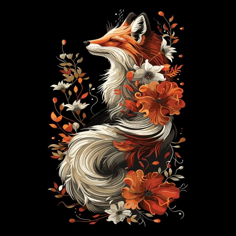 Majestic Red Fox Floral Design