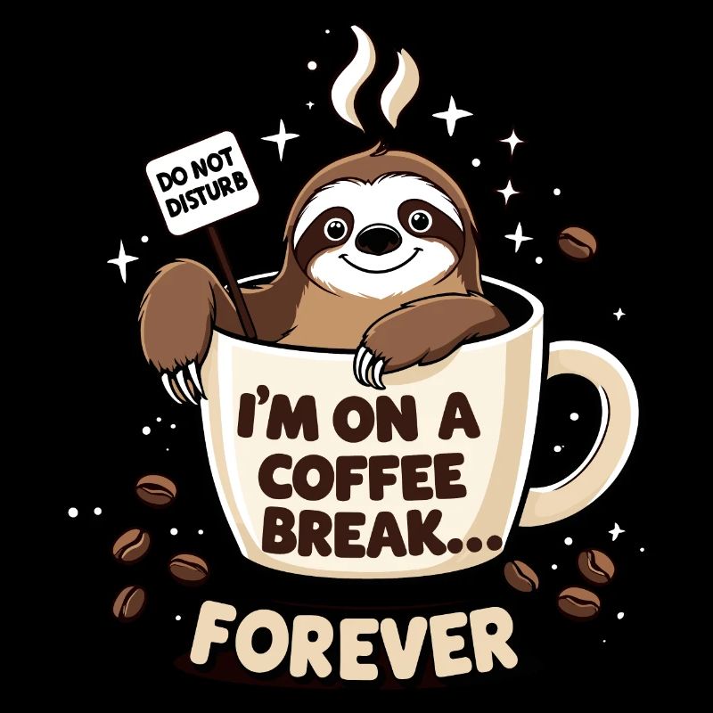 Coffee Break Sloth Design
