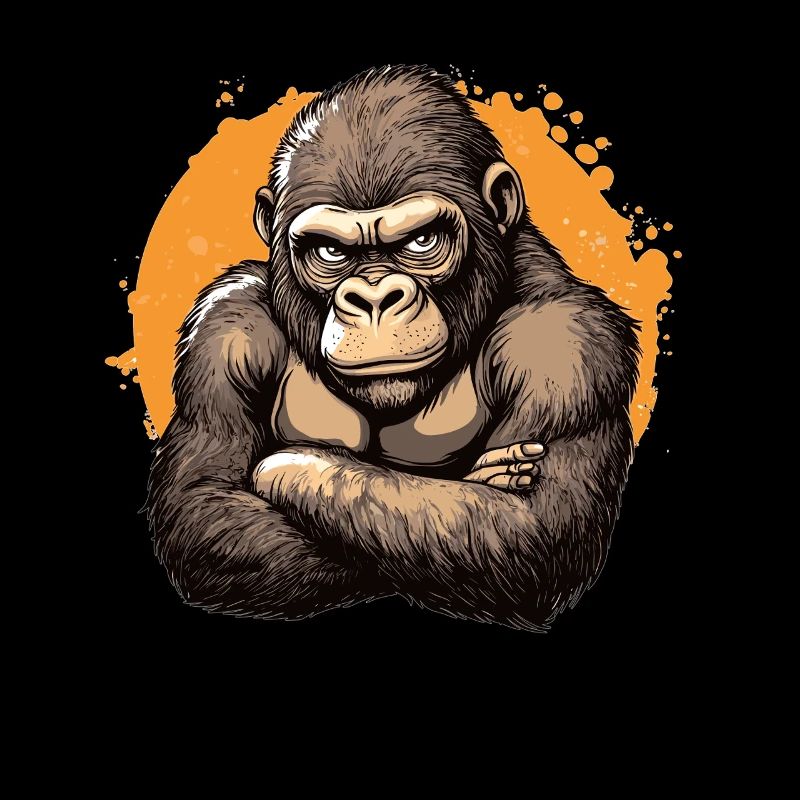Strong gorilla in comic style
