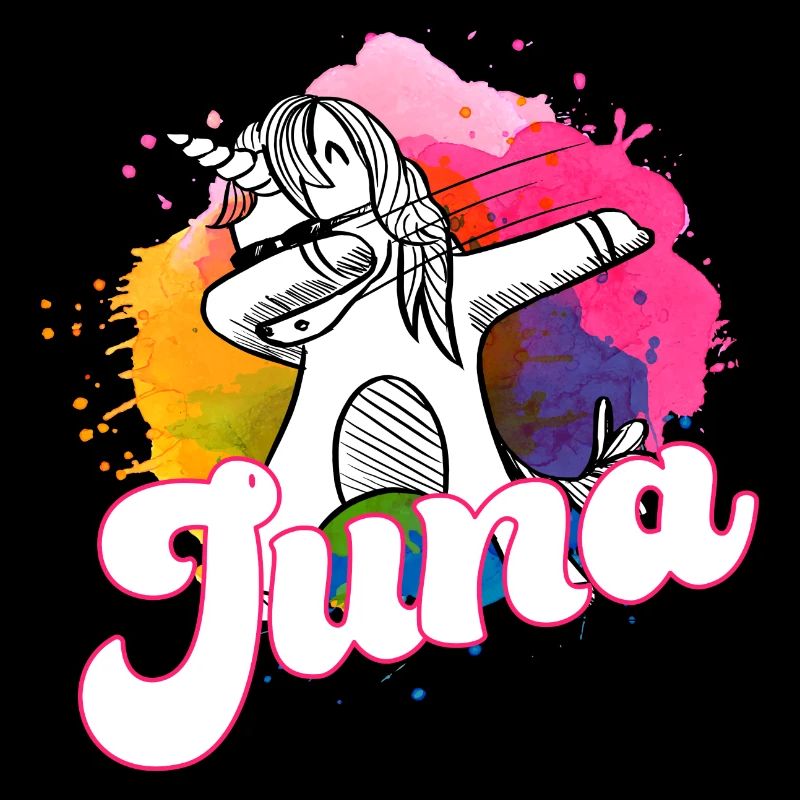 JUNA - Schöner Name mit dabbing Einhorn