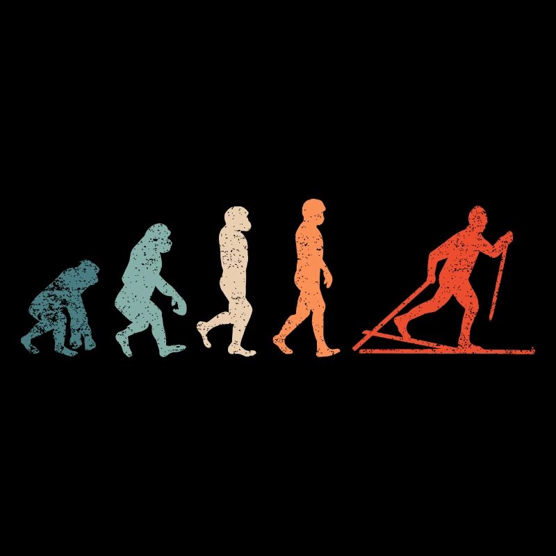 EVOLUTION Langlauf Ski Skifahrer Retro Vintage