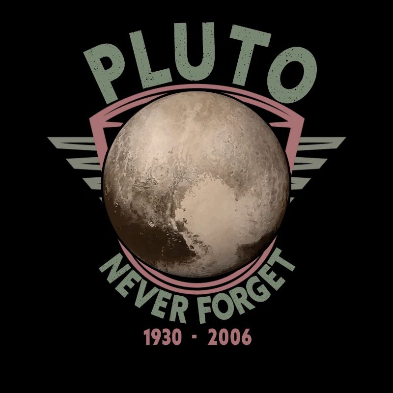 Never Forget Pluto Design Retro Style Funny Space