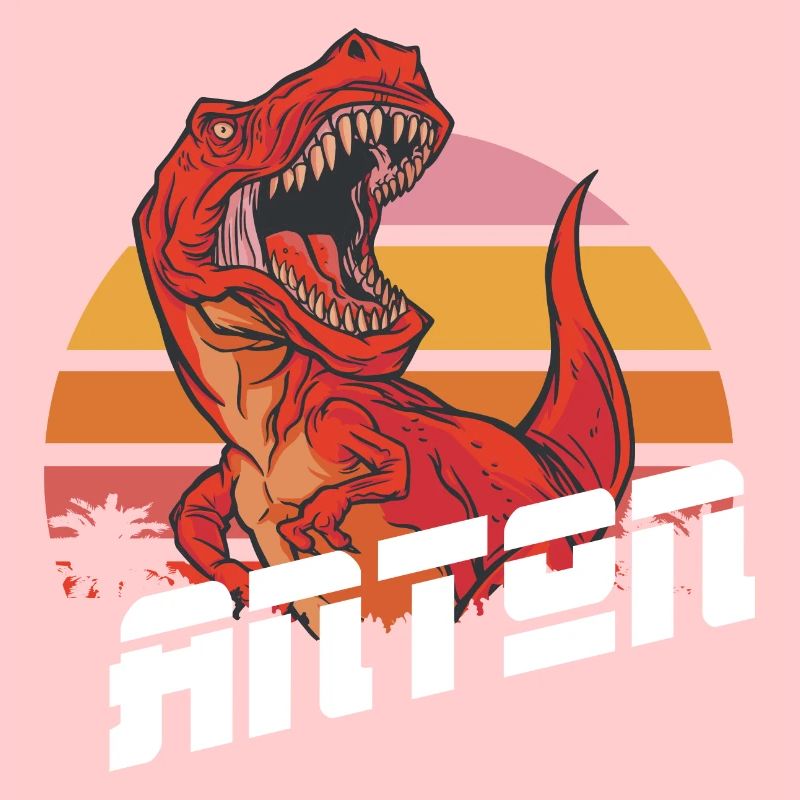 ANTON - Beautiful boy name with T-REX Dino