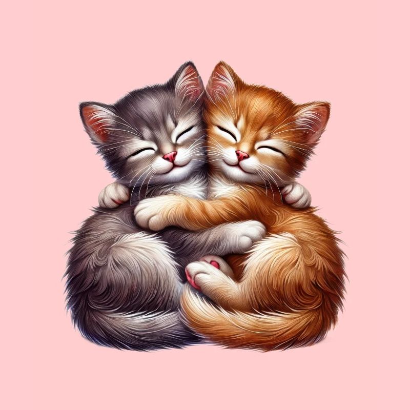 Deux chatons câlins dans une étreinte affectueuse