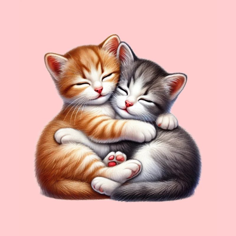 Deux chatons câlins dans une étreinte affectueuse