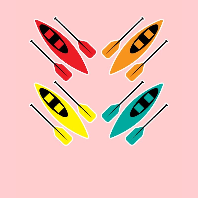 Kayaking Colorful Paddle Sport Pattern Art
