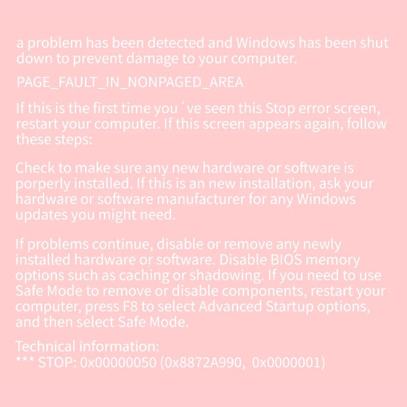 Écran bleu de la mort Windows Informatique