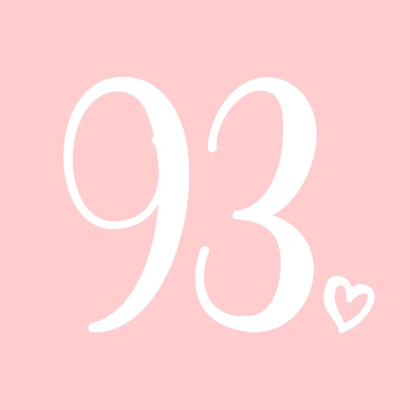 Cute Number 93, 93 Years Old, 93rd Birthday Gift